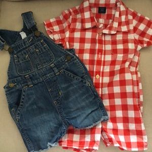 Baby Gap romper and short overalls